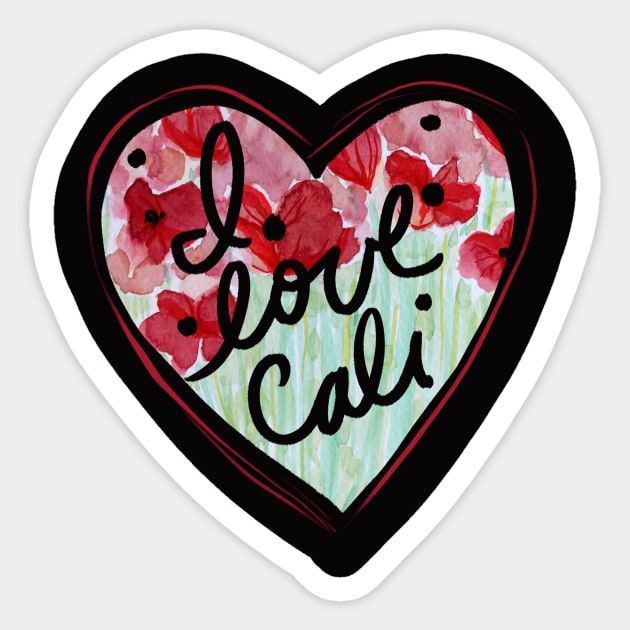 I Love Cali Sticker by bubbsnugg